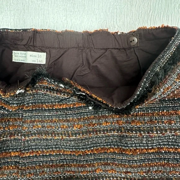 ✏️🍎Zara Girls Soft Collection A-line Wrap Tweed Skirt with adjustable waist - Picture 3 of 8